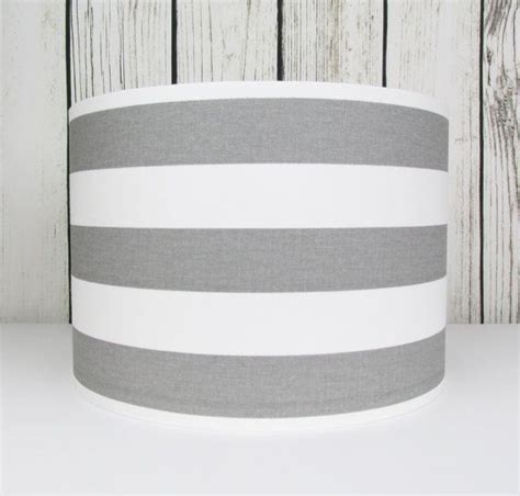 grey and white striped lamp shade